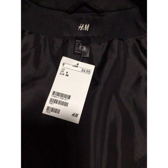 H&M Women's Three Button Blazer Jacket Size 8 Black Career Coat NEW with tags - Picture 3 of 9